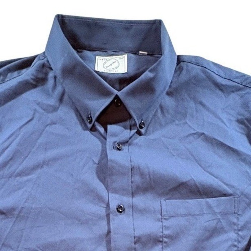 Bespoke New York Button Down Shirt Mens XXL Blue Classic Fit Long Sleeve Work